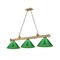 Z-Lite Cordon 3 Light Billiard, Rubbed Brass & Green 2306-3RB-PGR - alternate 1